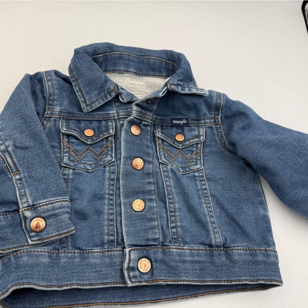 Kids Size 12 Month Wrangler Blue Denim jacket Button Up
